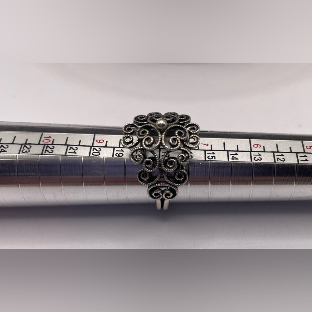 3 for $30 Beautiful Silver Tone Filigree Ring Size 8 - Picture 9 of 10